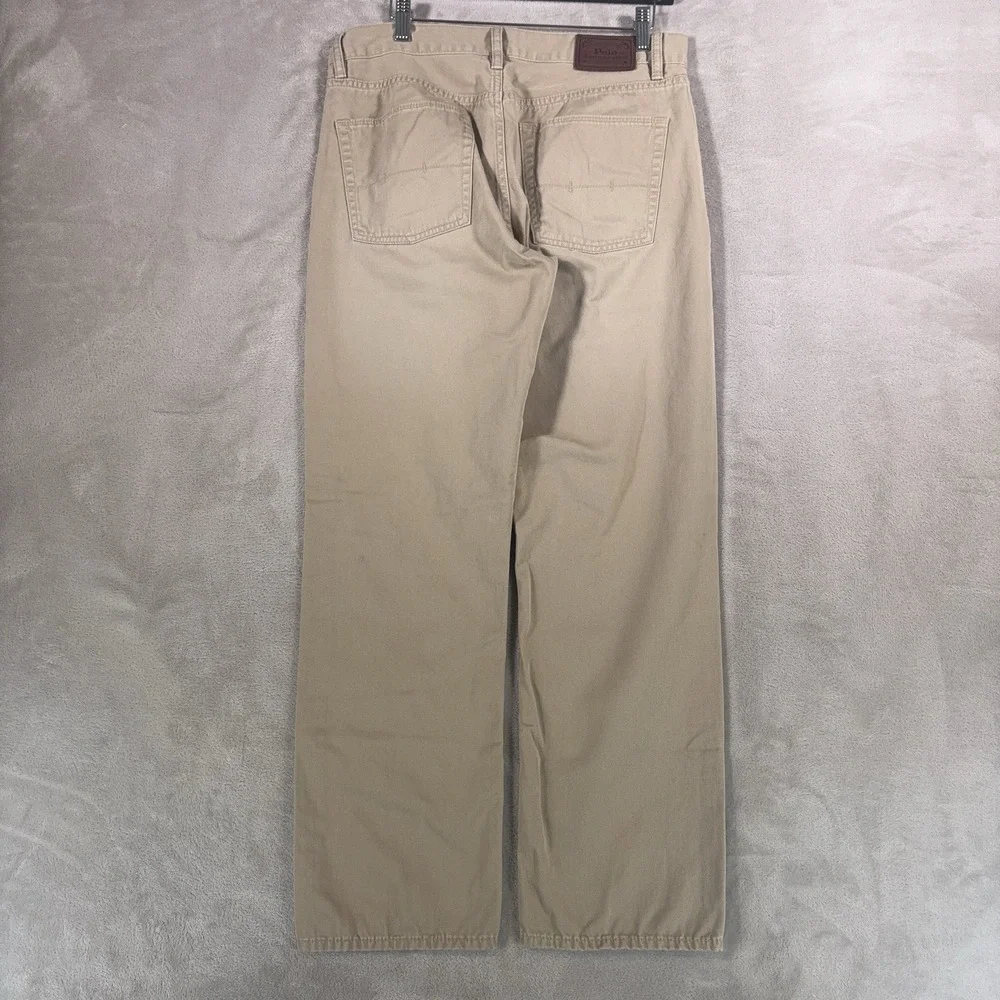 Polo Ralph Lauren Chino Pants Mens 32x29 Khaki Straight Leg Flat Front Cotton